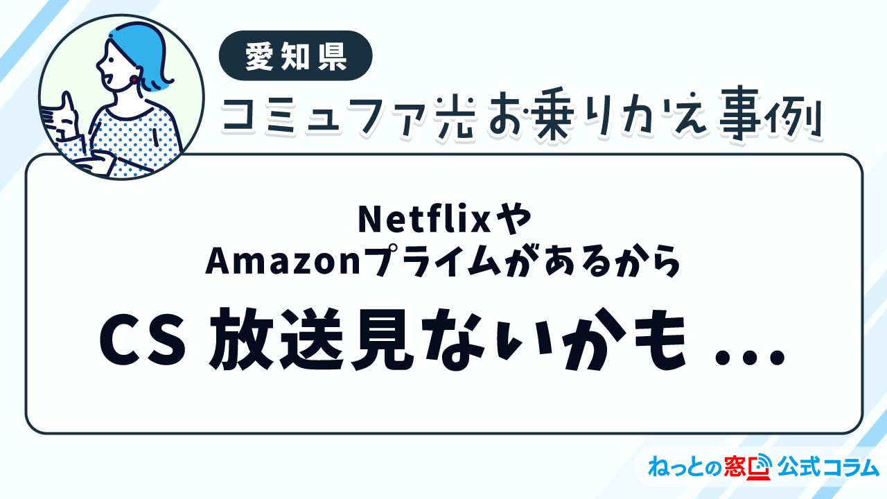 NetflixやAmazonプライムがあるからCS放送見ないかも【ケーブル→コミュファ光】
